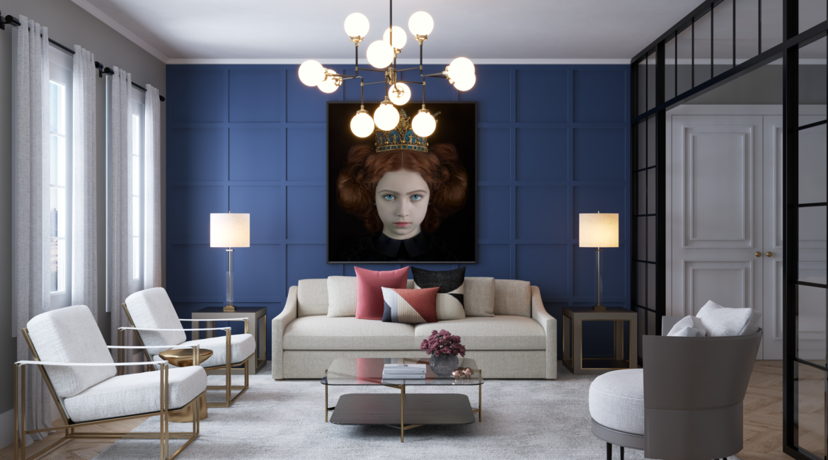 Render 3D - Sala com quadro